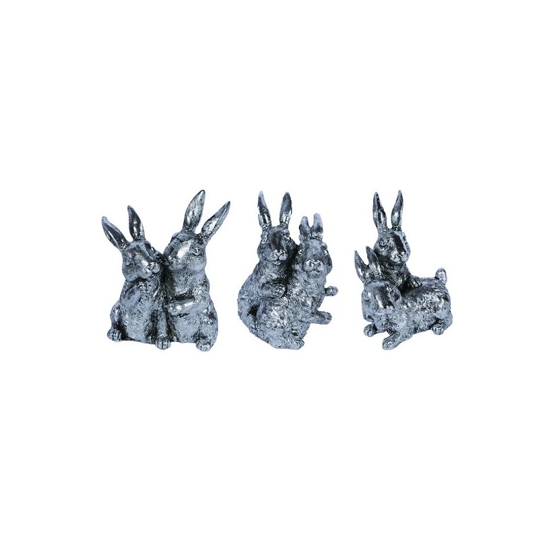 Couple de lapins poly 11cm