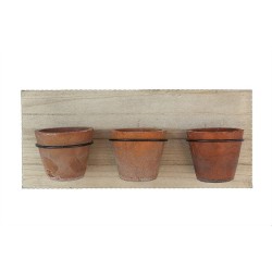 Étagère à plantes en bois avec 3 pots 46x10,5x20cm