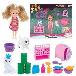Toi Toys Girl Squad Teen poupée petite avec chien, chat et accessoires