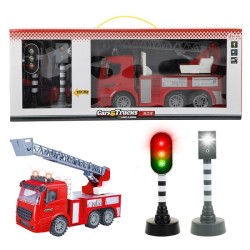 Toi Toys Set pompiers friction + feu tricolore (lumière + son)
