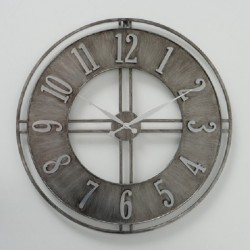 Boltze Home Horloge murale Hudson Ø60cm métal gris