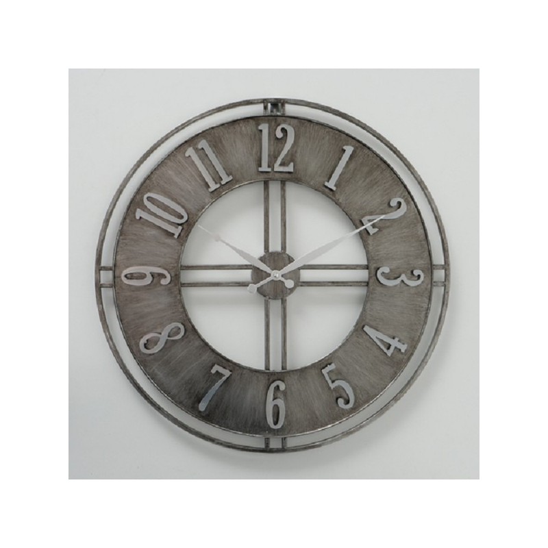 Boltze Home Horloge murale Hudson Ø60cm métal gris