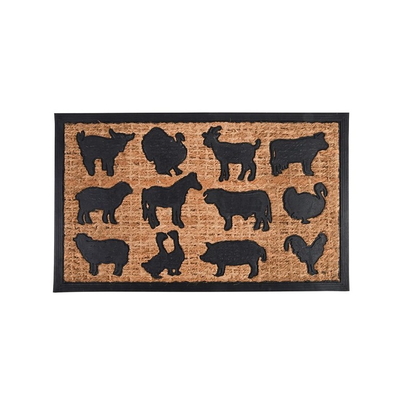 Esschert Design Paillasson caoutchouc/noix de coco animaux de la ferme 75x45cmDimensions du produit en cmL 45,3 x L 75,5 x H 0,8