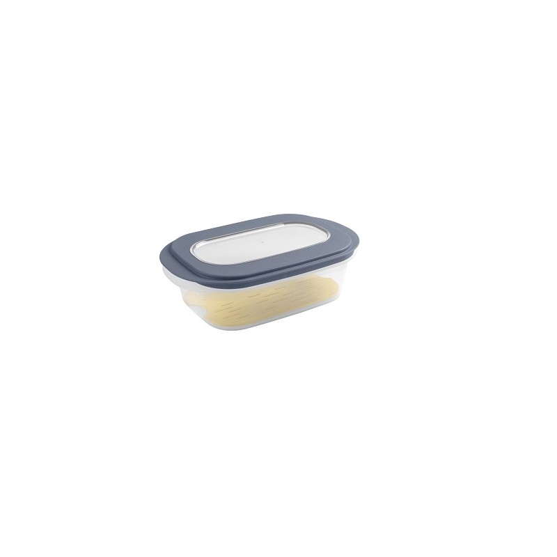 Sunware Sigma Home Boîte à fromage avec plateau 2 litres transparent/bleu 26,5x17,2x10,5cm