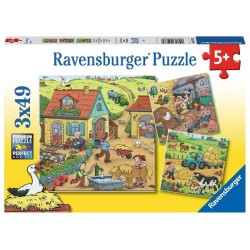 Ravensburger puzzel Op de boerderij 3x49 stukjes