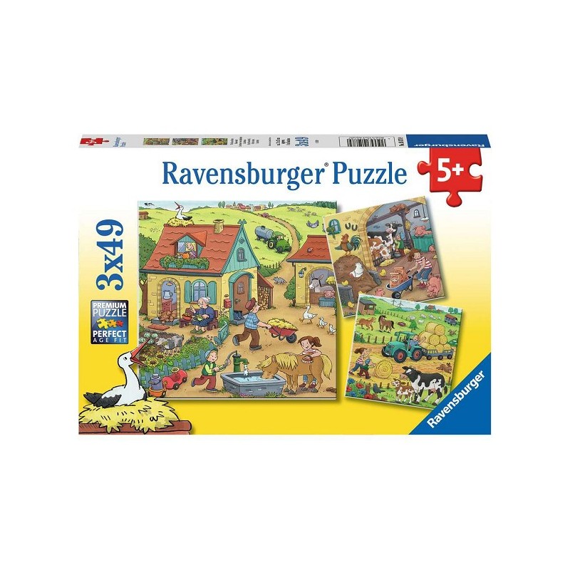 Puzzle Ravensburger A la ferme 3x49 pièces