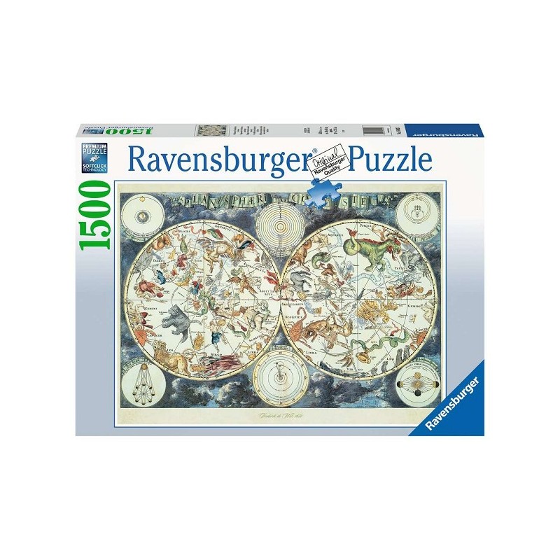 Ravensburger puzzel Wereldkaart met dieren 1500 stukjes