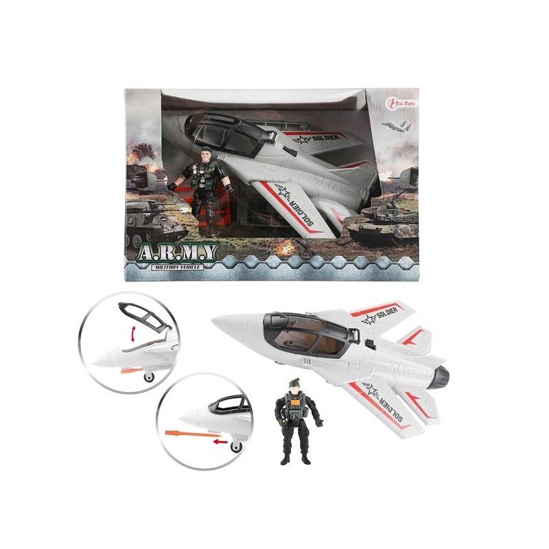 Toi Toys Army Avion de chasse militaire avec soldat