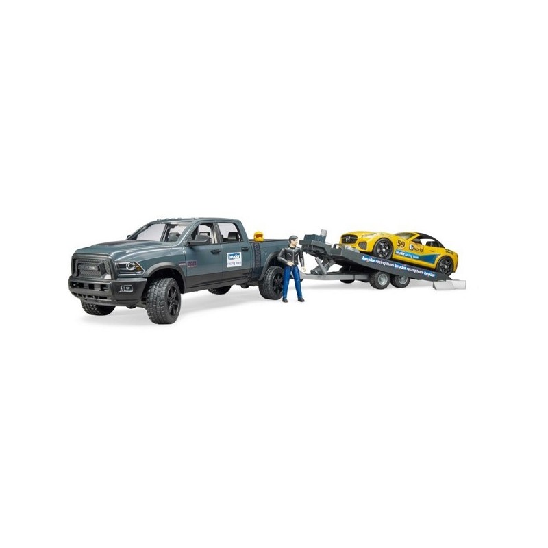 Bruder RAM 2500 Power Wagon avec Roadster, remorque et figurine 40x17x15cm