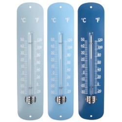 Esschert Design Thermomètre tons bleus zinc