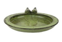 Esschert Design Vogelbad keramiek rond groen