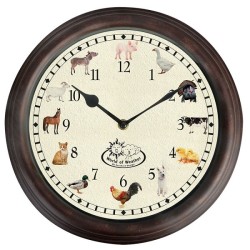 Esschert Design Horloge avec sons d'animaux de la ferme