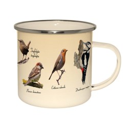 Esschert Design Tasse en émail oiseaux