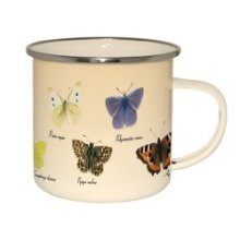 Esschert Design Tasse en émail papillons