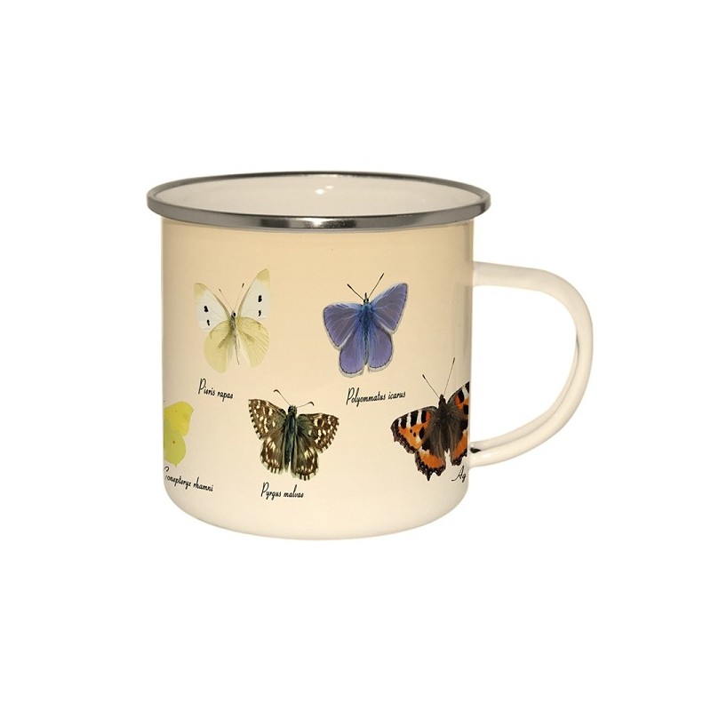 Esschert Design Tasse en émail papillons