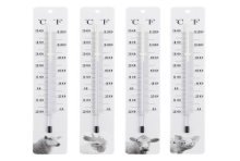 Esschert Design Thermometer boerderijdieren zwart/wit