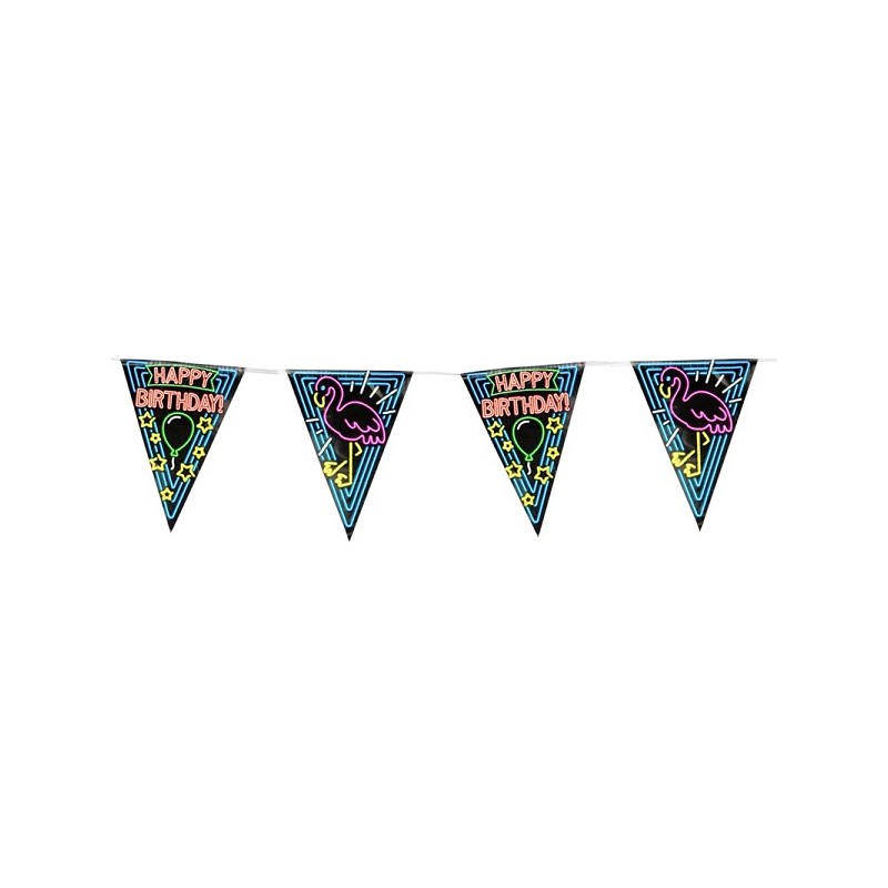 Paperdreams Neon party flag - Happy birthday