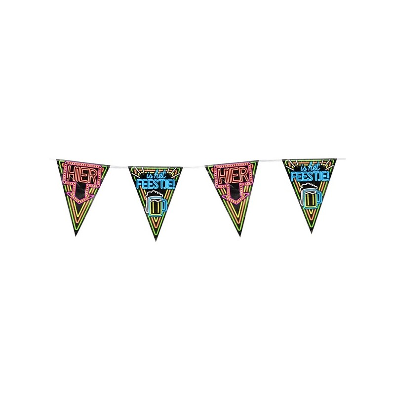 Paperdreams Neon party flag - Hier is het feestje