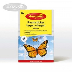 Aeroxon Autocollant de fenêtre contre les mouches 4 autocollants en pack avec motif