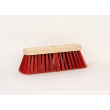 Balai de rue en bois fibre synthétique rouge 29cm