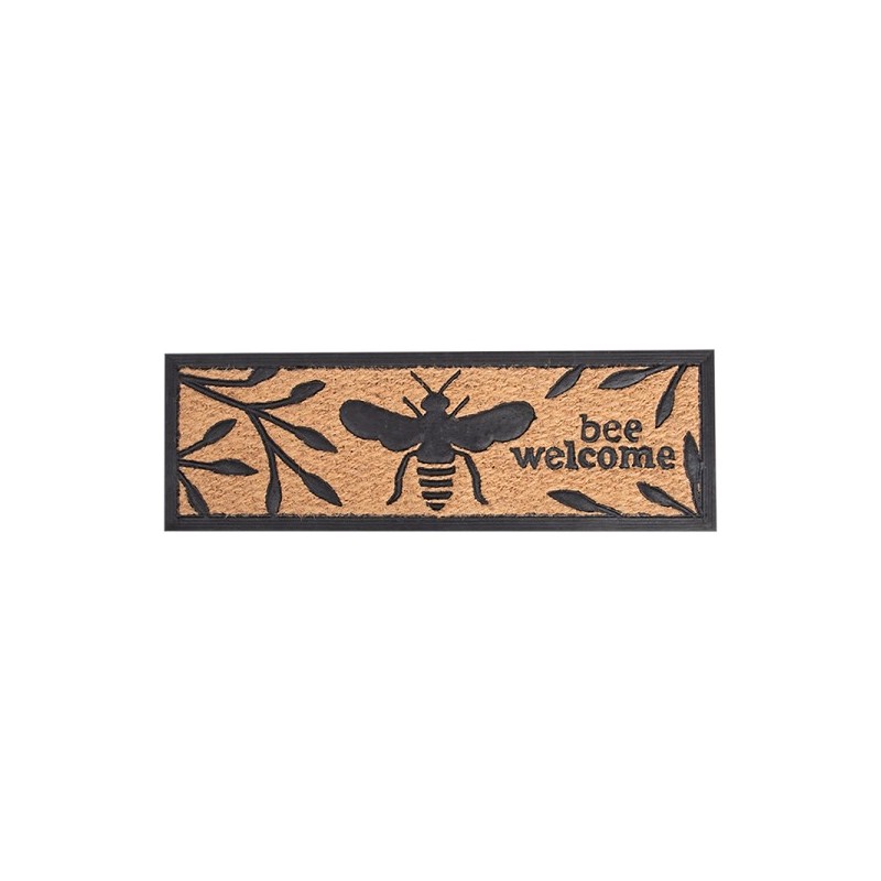 Esschert Design Paillasson imprimé abeille caoutchouc/noix de coco 25x75,5cm