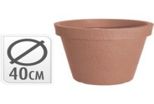 Pot de fleurs rond aspect pierre 35xØ40cm terra plastique