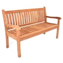 Banc de jardin Sipora FSC teck avec assise et dossier profilé130x62x90cm