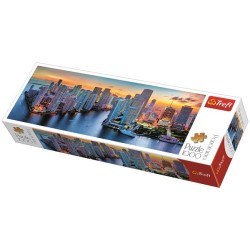 Puzzle 1000 pièces Panorama - Miami au coucher du soleil