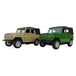 Jeep groen of beige frictie 1:32 zonder licht en geluid