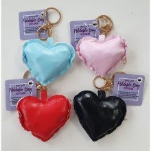 Porte-clés coeur 8x7cm avec sac pliable 32x20cm