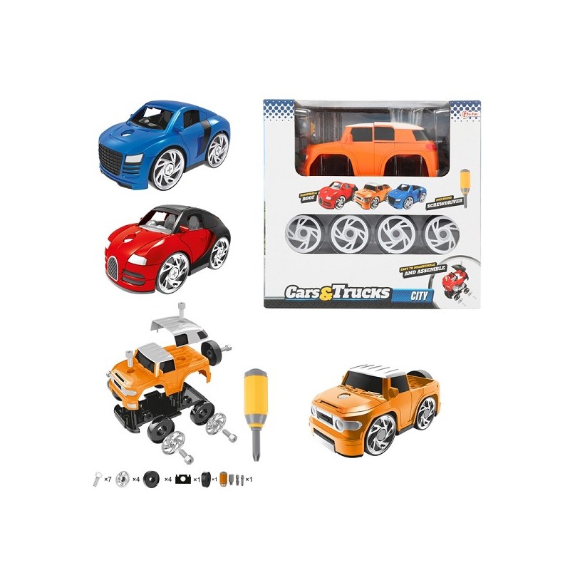 Toi Toys CARS&TRUCKS Auto met 4 losse wielen