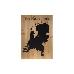 Dijk Natural Collections  Wandbord kaart Nederland hout 55x3x78cm