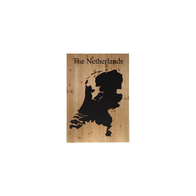 Dijk Natural Collections  Wandbord kaart Nederland hout 55x3x78cm