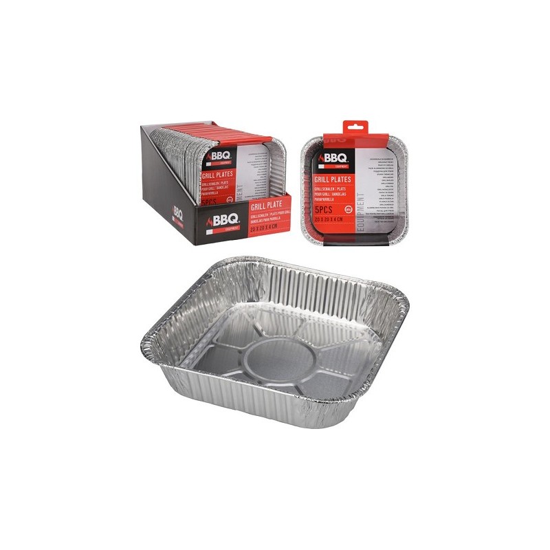 Grillschalen Set A 5 Stuks 20x20x4,5 Cm