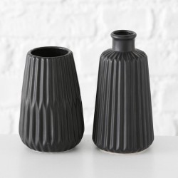 Boltze Home Vase Esko céramique h17cm noir dia 8 cm