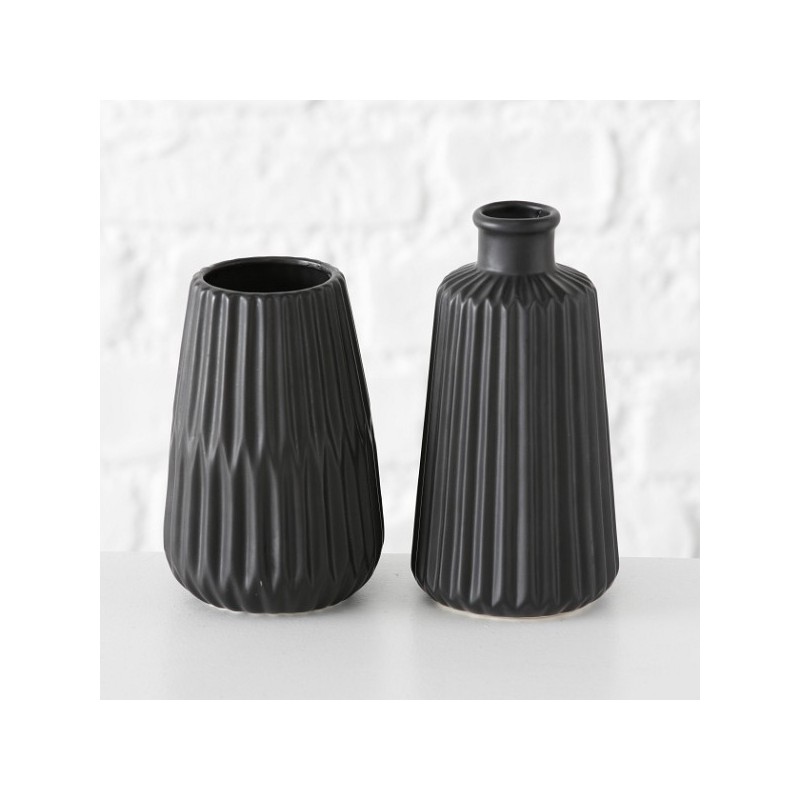 Boltze Home Vase Esko céramique h17cm noir dia 8 cm