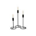 Boltze Home Bougeoir Fio fer noir lot de 3