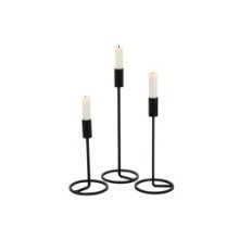 Boltze Home Bougeoir Fio fer noir lot de 3