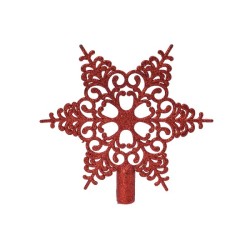 Peak flocon de neige en plastique 20,5x19cm Noël rouge