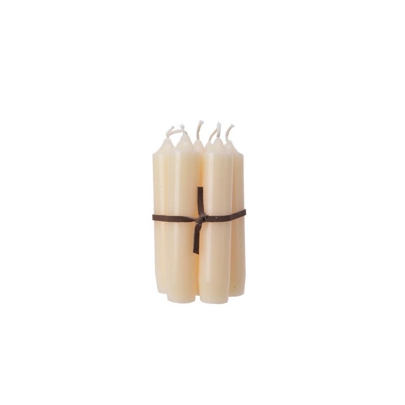 Puntkaars wax Bundel a 7 stuks 6,5x6,5x11cm creme