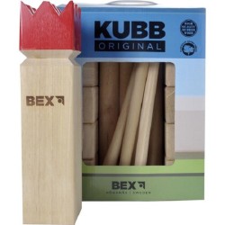Bex Kubb Original hévéa avec roi rouge