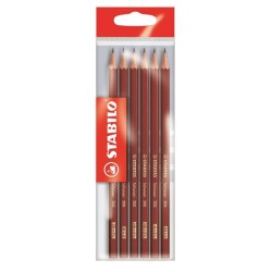 Stabilo 6 crayons graphite dans un sachet 5 duretés 2xHB/1x2H/1x2B/1xH/1xB