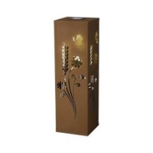 Lanterne solaire LED marron rouille avec motif blé pour extérieur 59x18cm blanc chaud