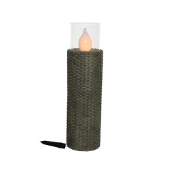 Prise solaire LED osier 63x18cm anthracite 18x SMD LED flamme