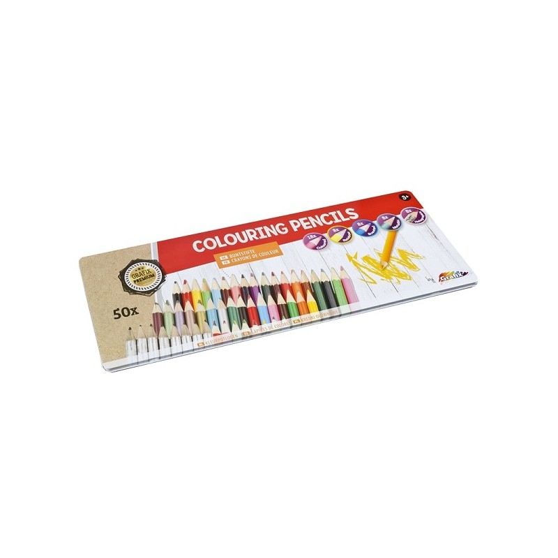 Grafix 50 crayons de couleur dans une boîte