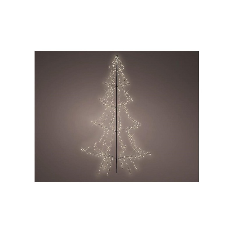 Lumineo éclairage extérieur LED en forme de sapin de Noël sur pied 450cm de hauteur blanc chaud