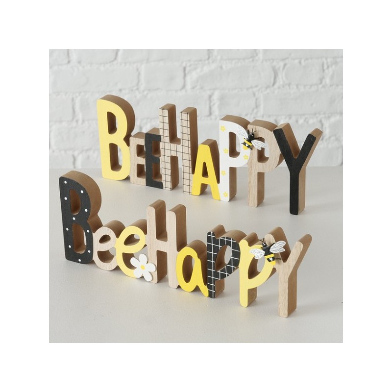 Boltze Home Houten letters Be Happy of Bee Happy L30cm