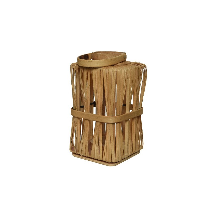 Lantaarn bamboe H24cm naturel hout