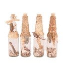 Dijk Natural Collections  Fles glas met schelpen en label 24x7x7cm