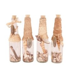 Dijk Natural Collections Bouteille en verre avec coquillages et étiquette 24x7x7cm